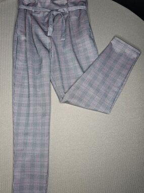 Soho Gray Glen Plaid Trousers with Red Check